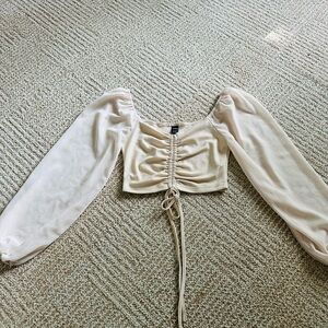 Elegant Cream Ruched Top